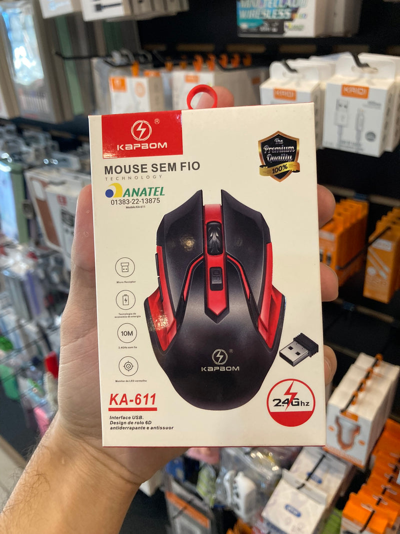 Mouse Gamer sem Fio - KAPBOM 2.4Ghz