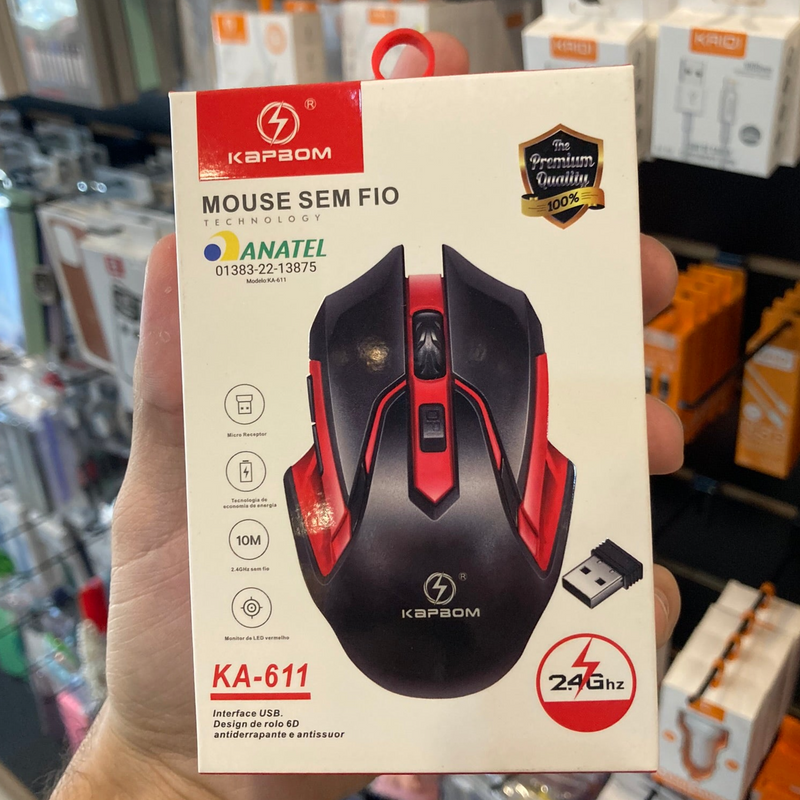 Mouse Gamer sem Fio - KAPBOM 2.4Ghz