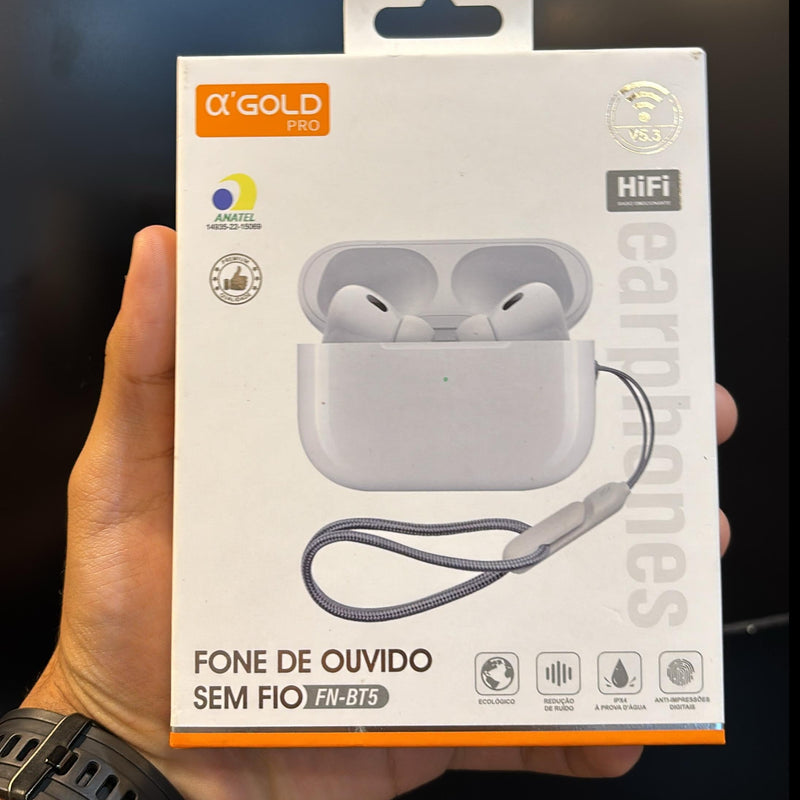 Fone de Ouvido Bluetooth - A'GOLD PRO - FN BT5 TWS